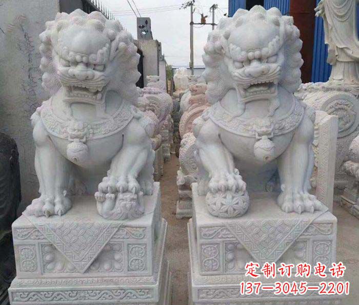 信阳中领雕塑狮子石雕助您招财无忧