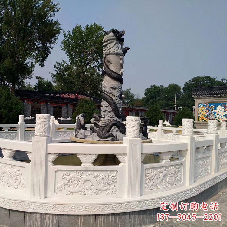 信阳汉白玉石雕刻护栏,精美而别致