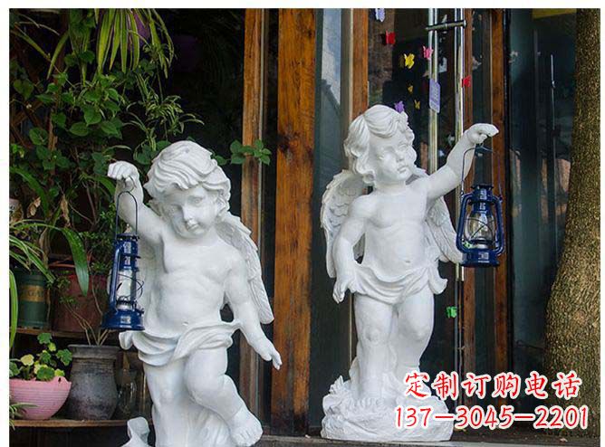 信阳白玉天使雕塑,夜晚的灯火璀璨