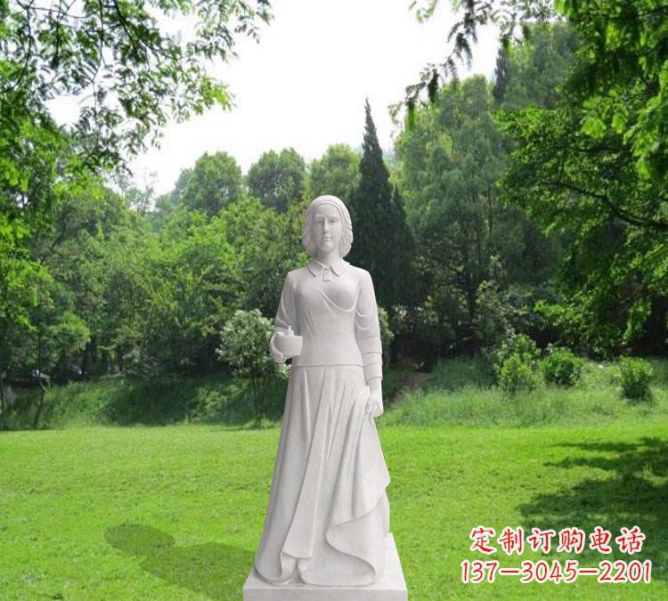 信阳纪念南丁格尔的经典白玉雕塑