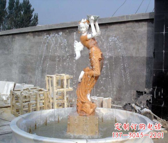 信阳高端石膏西方人物公园喷泉雕塑