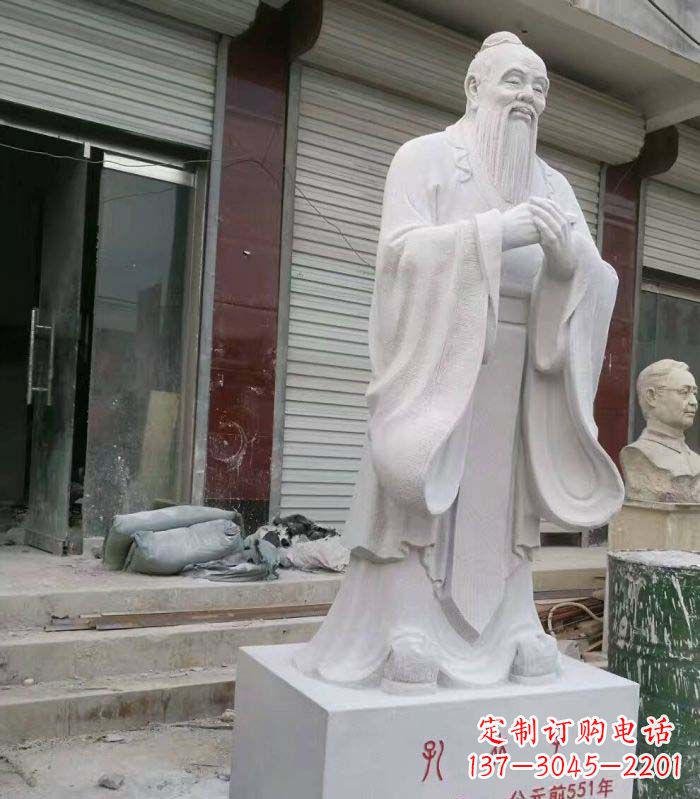 信阳古典传承,庄严的孔子石雕