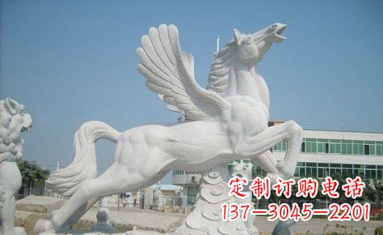 信阳精美祥云飞马石雕,古朴大气