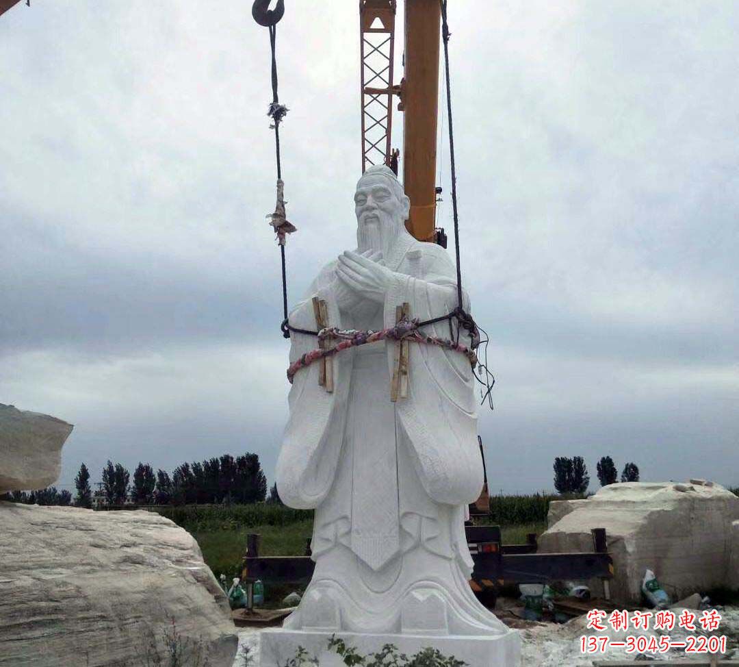 信阳超越传统汉白玉校园孔子雕塑