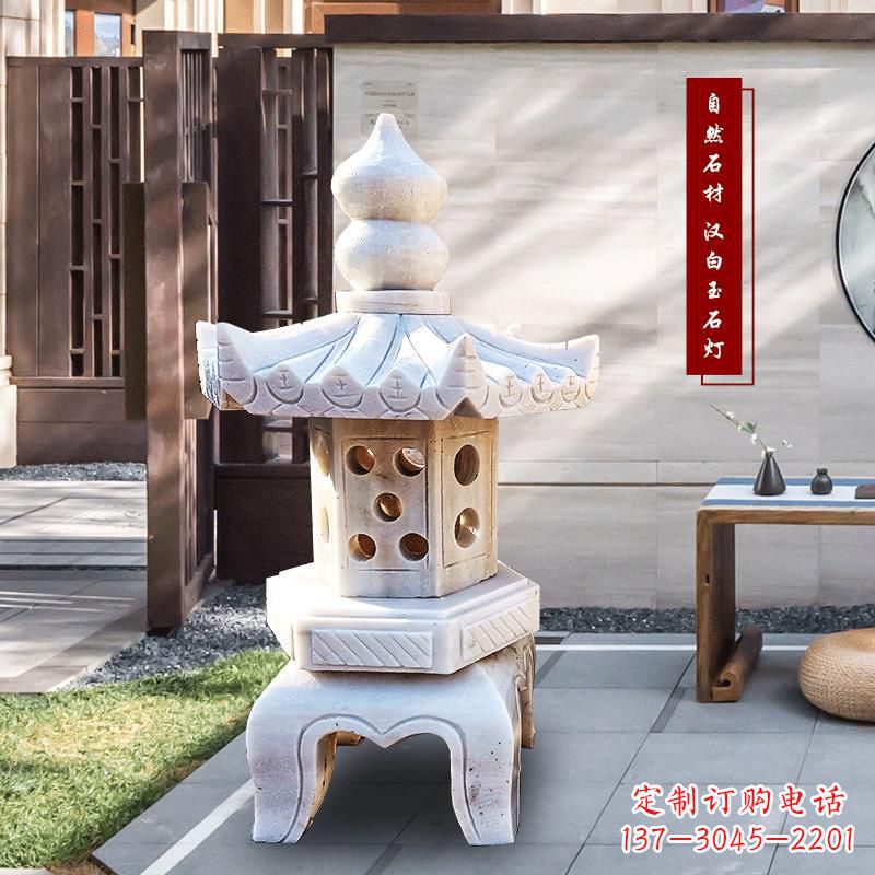 信阳中领雕塑-经典经典汉白玉灯笼园林雕塑