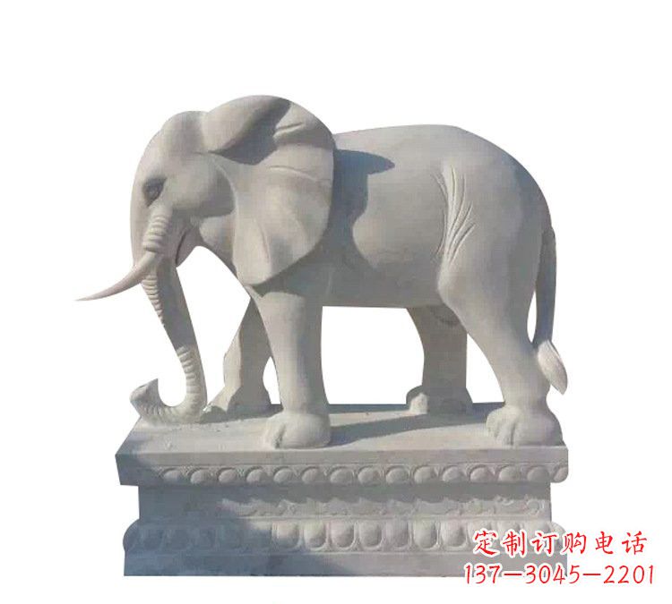 信阳精美绝伦的汉白玉大象雕塑