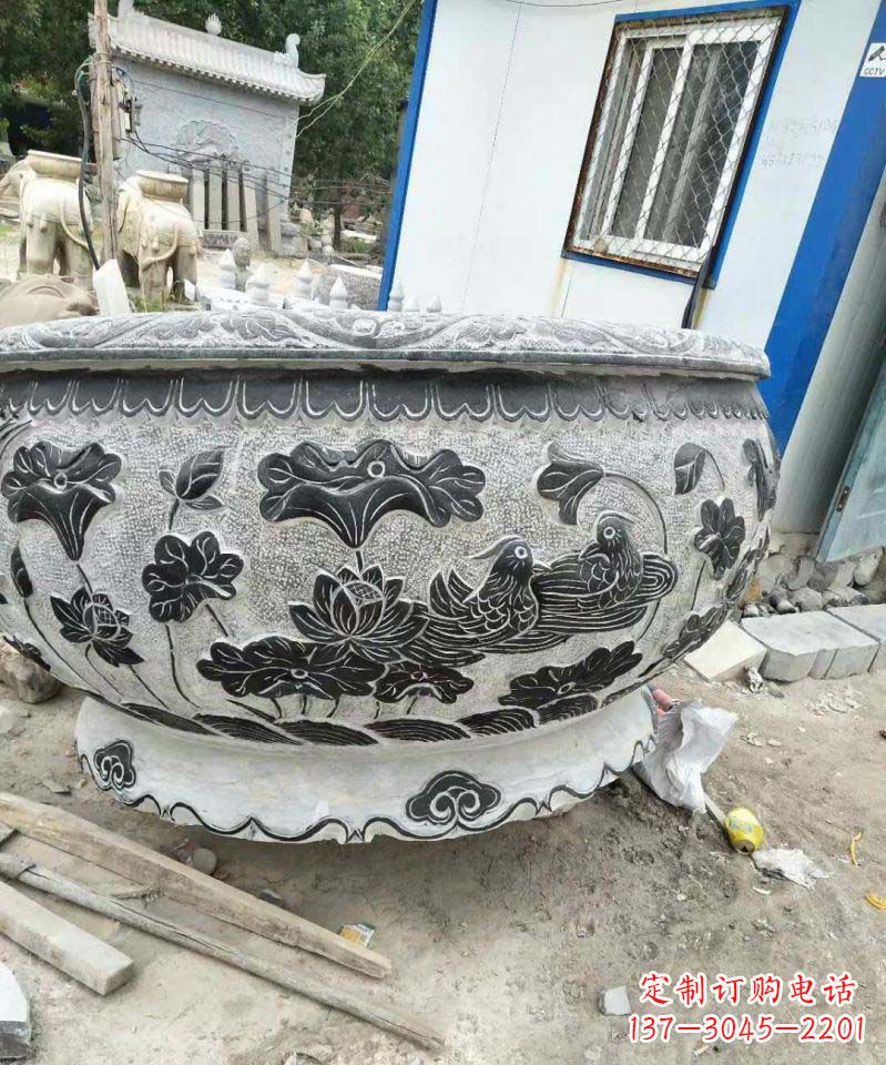 信阳荷花石雕水缸,给你安静的空间