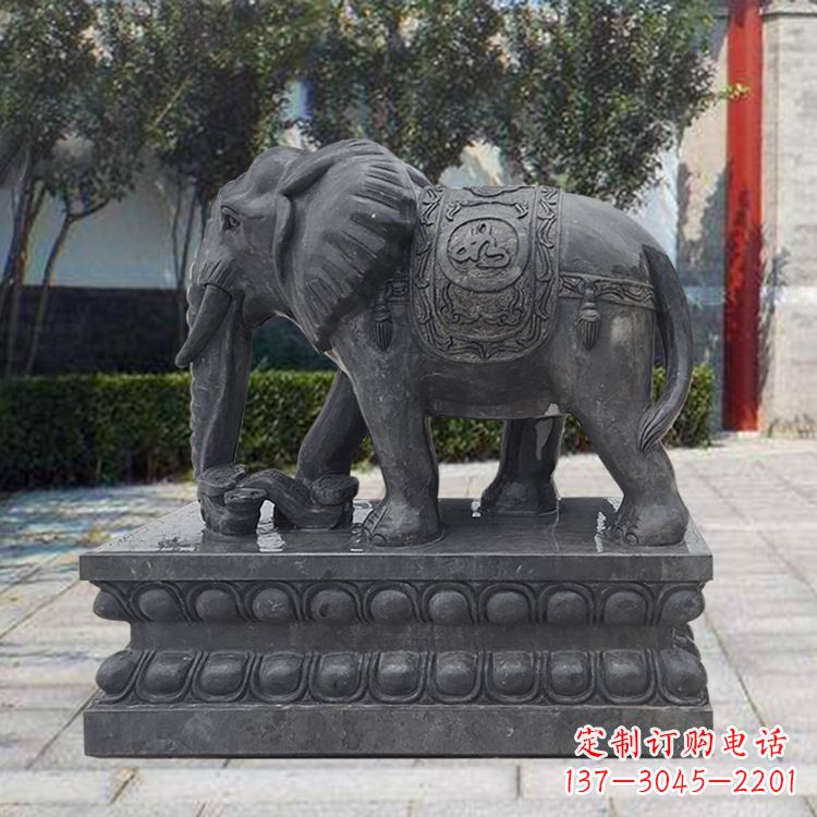 信阳黑色大象石雕,独特雕塑制作享受