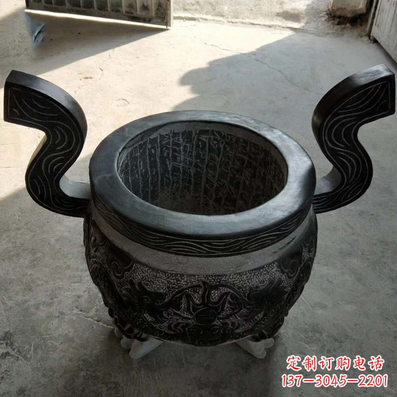 信阳中领雕塑:非凡的黑色石头香炉雕塑