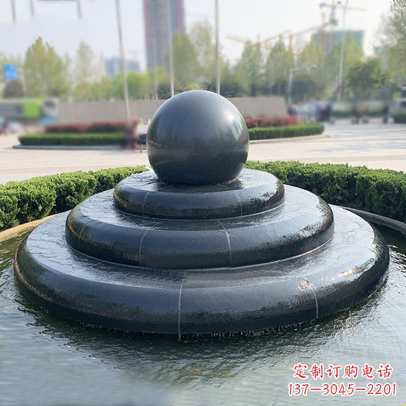 信阳黑曜石风水球:精美雕塑装点繁华都市