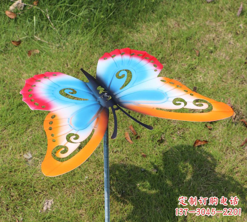 信阳红橙蓝不锈钢蝴蝶雕塑