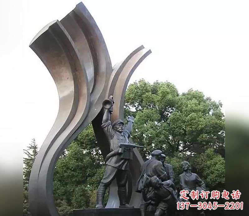 信阳红军英烈雕塑,永记中国英雄