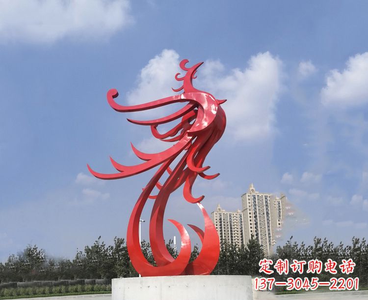 信阳领雕塑凤凰户外园林广场景观动物雕塑