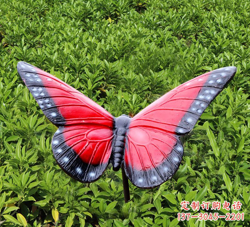 信阳红色玻璃钢树脂仿真蝴蝶插件
