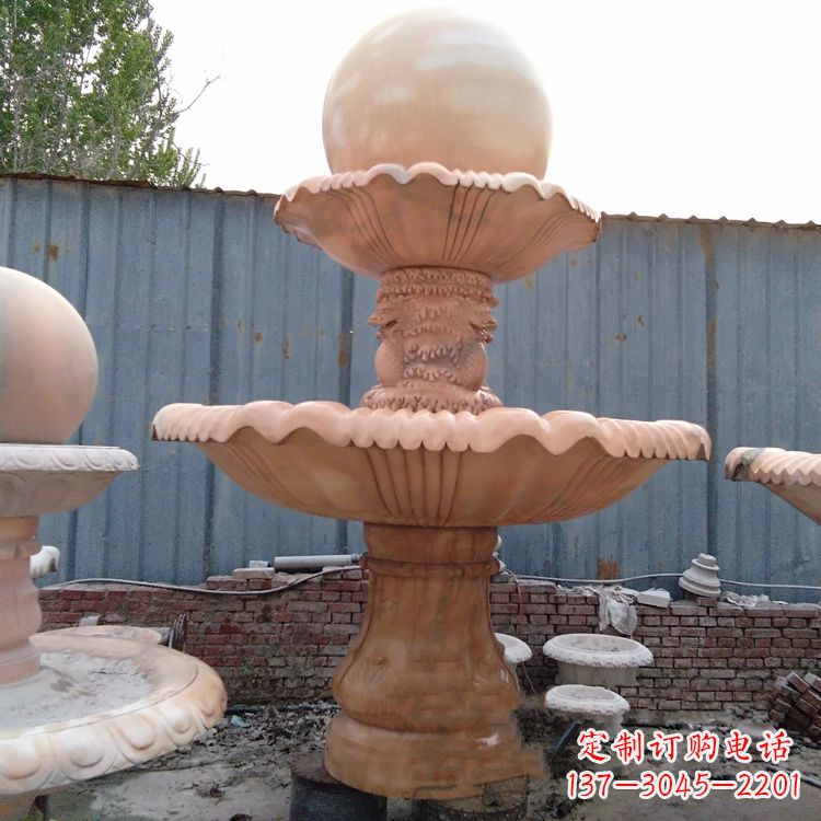 信阳专业定制红色风水球雕塑定制
