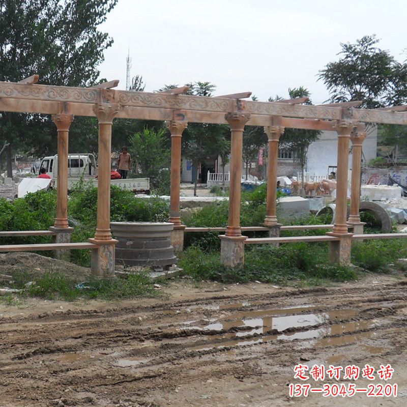 信阳红色石雕定制长廊雕塑