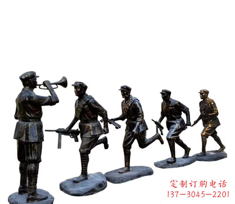 信阳传承红色精神,红军铜雕震撼人心