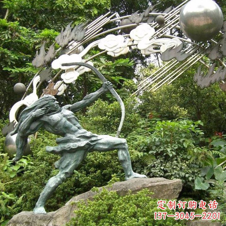 信阳华夏传统精美后羿射日雕塑