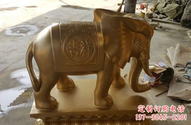 信阳湖南玻璃钢仿铜大象雕塑,为您展示艺术之美