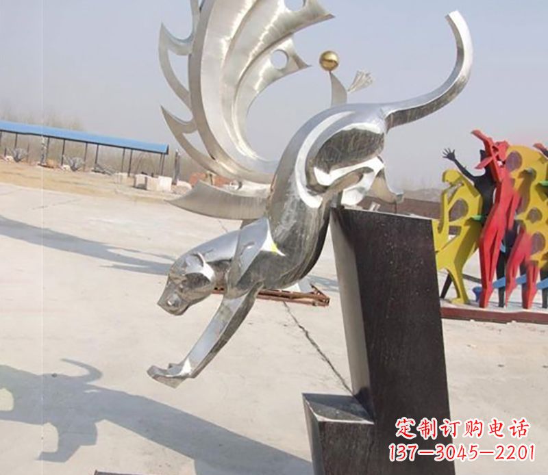 信阳经典大气的不锈钢豹子雕塑