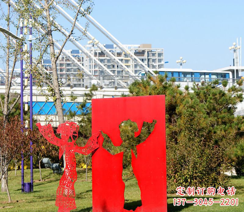 信阳全新设计:不锈钢皮影戏雕塑