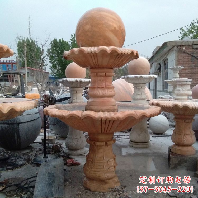 信阳中领雕塑,精致风水球雕塑让你的院落更加精致