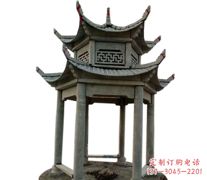 信阳户外双层六角凉亭石雕