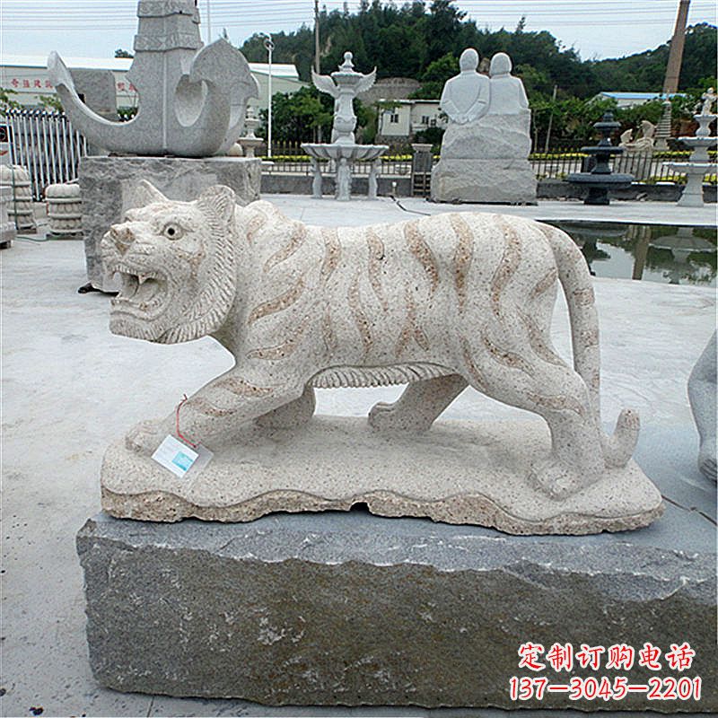 信阳花岗岩老虎石雕,精美细节精雕细琢