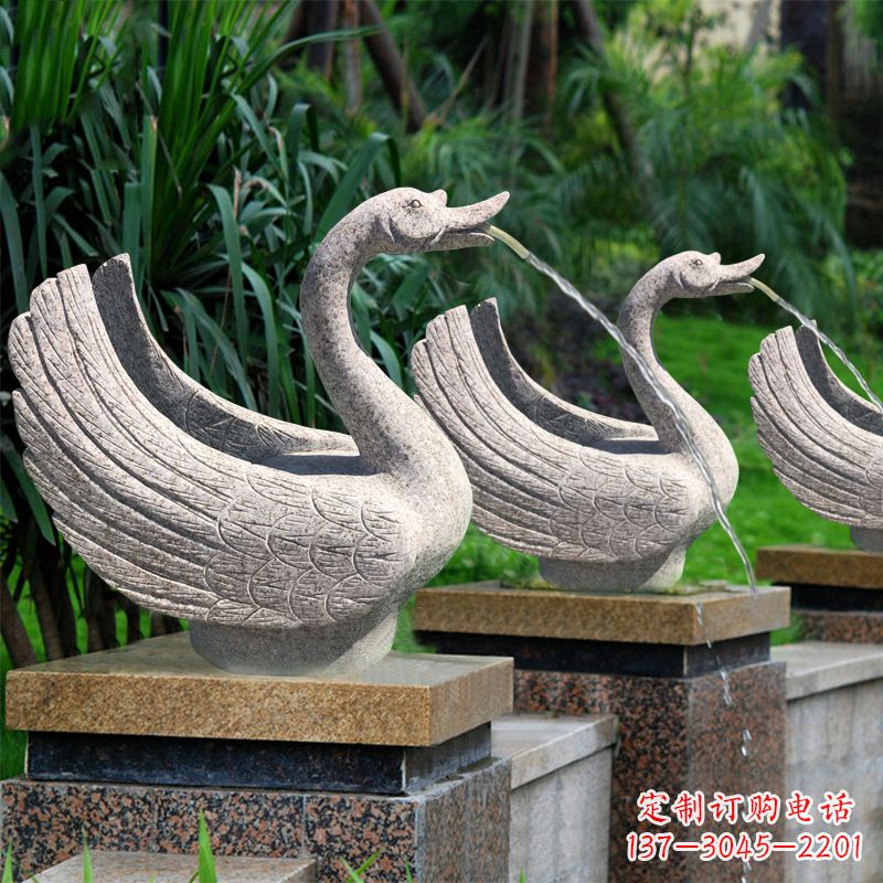 信阳尊贵的花岗岩天鹅喷水雕塑