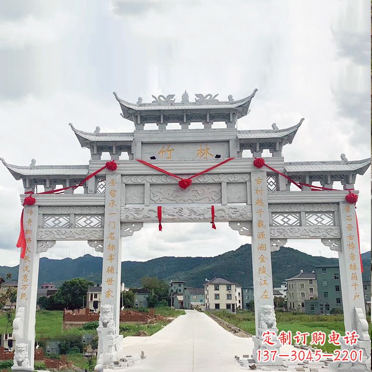信阳花岗岩三门石牌坊雕塑