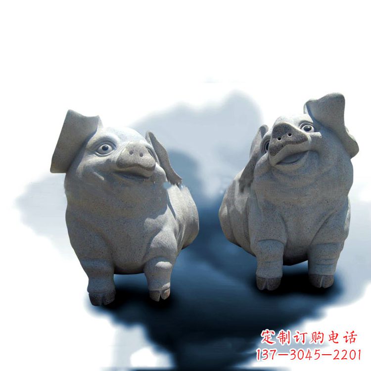 信阳花岗岩动物雕塑-可爱的福猪