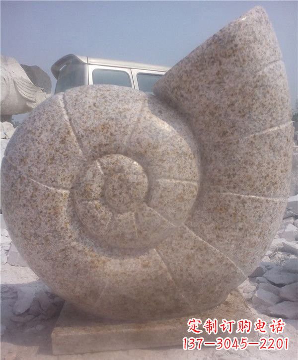 信阳花岗岩蜗牛石雕|质感细腻的蜗牛雕塑