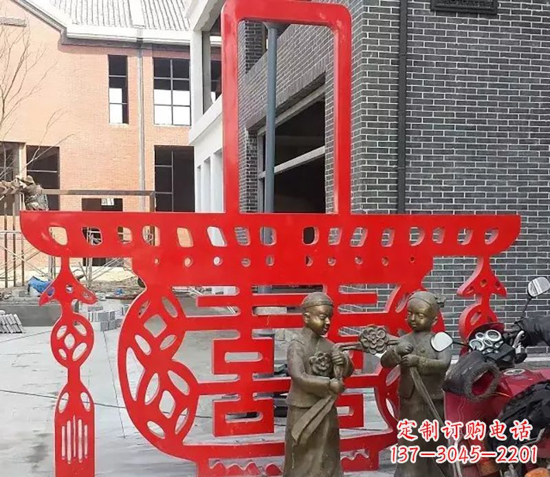 信阳花篮剪纸雕塑不锈钢