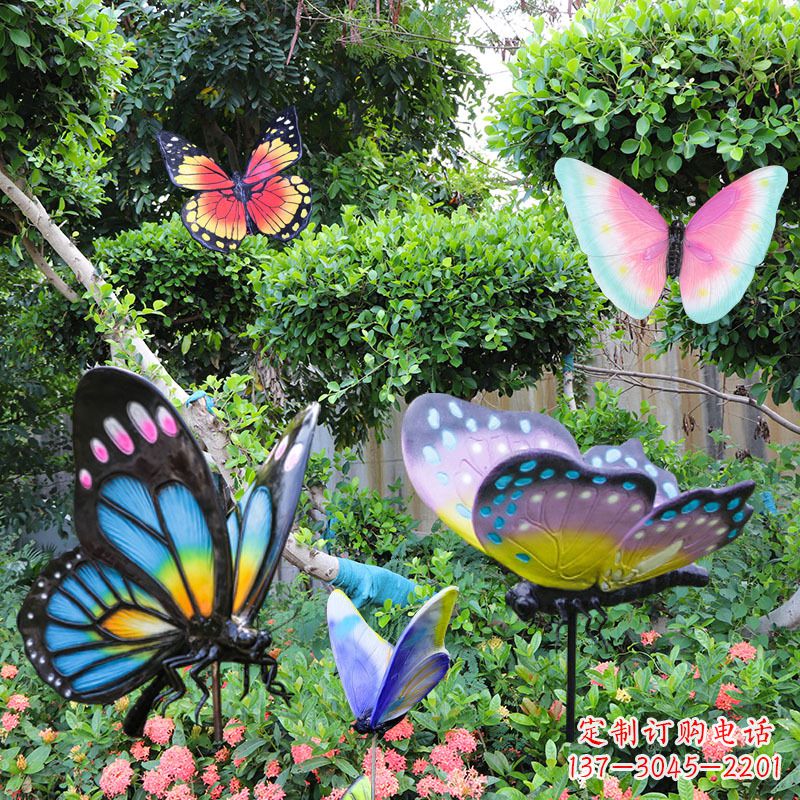 信阳花园玻璃钢仿真蝴蝶雕塑