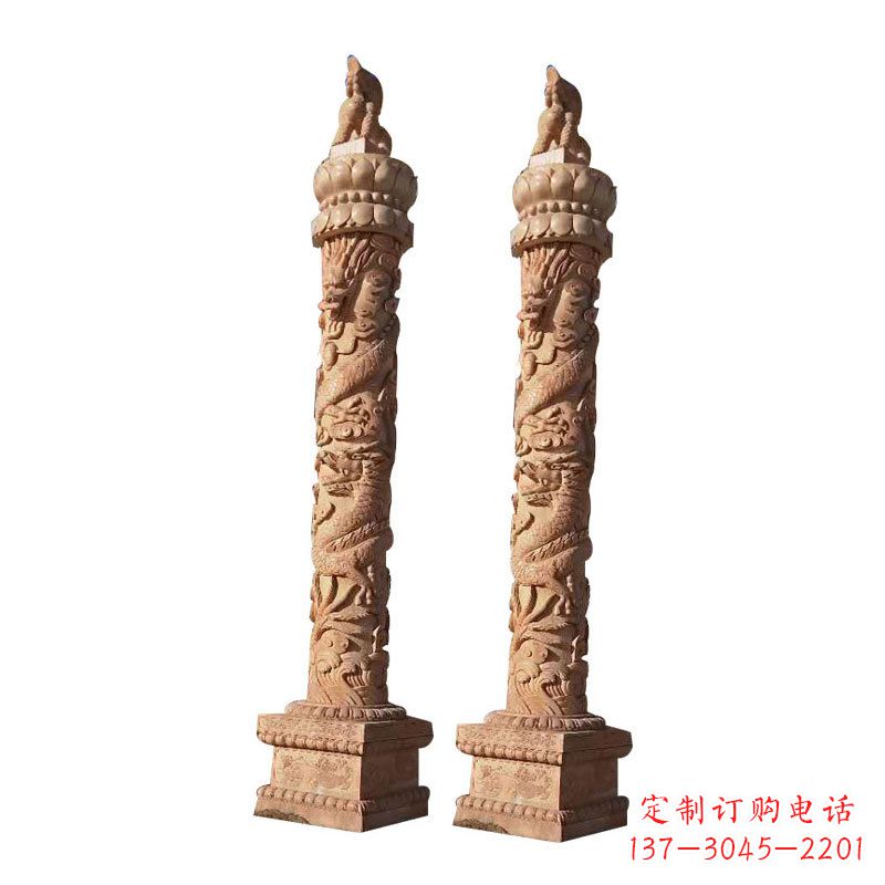 信阳华表盘龙柱石雕