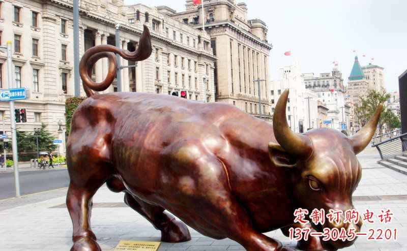 信阳华尔街牛招财牛铜雕,拥有力量的象征