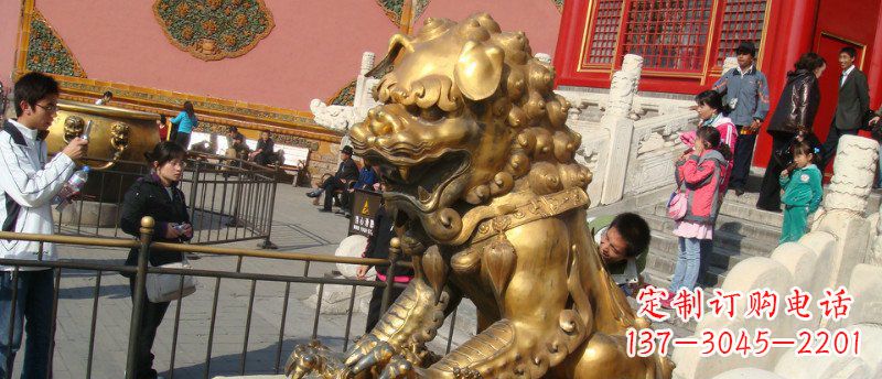 信阳黄铜狮子雕塑,展现故宫魅力