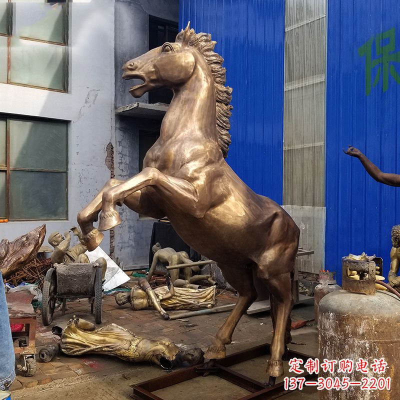 信阳高端手工黄铜马雕塑
