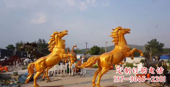 信阳高品质黄铜色奔马铜雕
