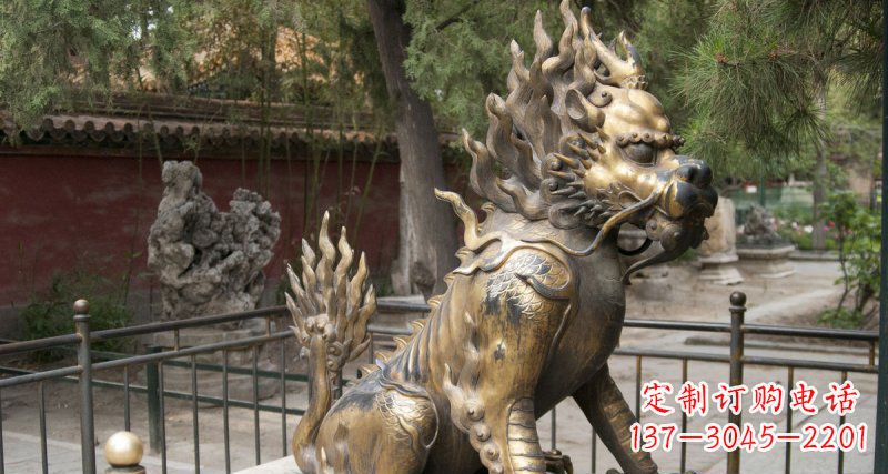 信阳钜惠雅致:优质黄铜铸铜麒麟雕塑