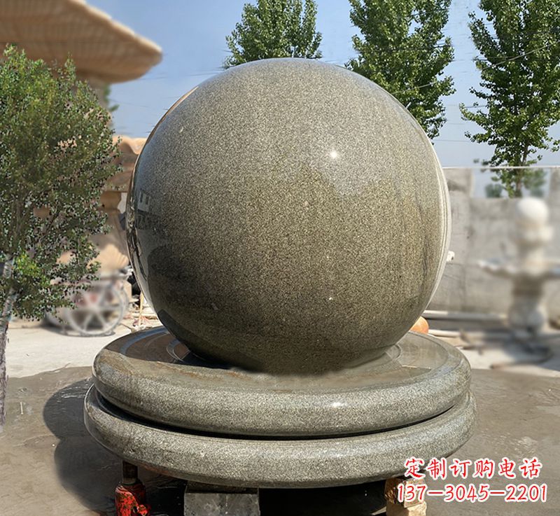 信阳品质保障黄锈石风水球雕塑