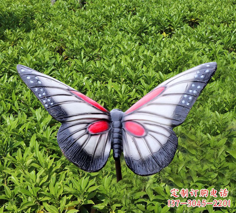 信阳灰黑色仿真蝴蝶玻璃钢铸造雕塑