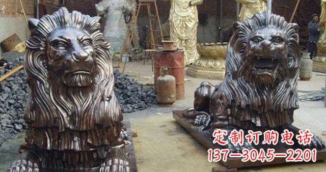 信阳汇丰铜狮子雕塑,令人叹为观止