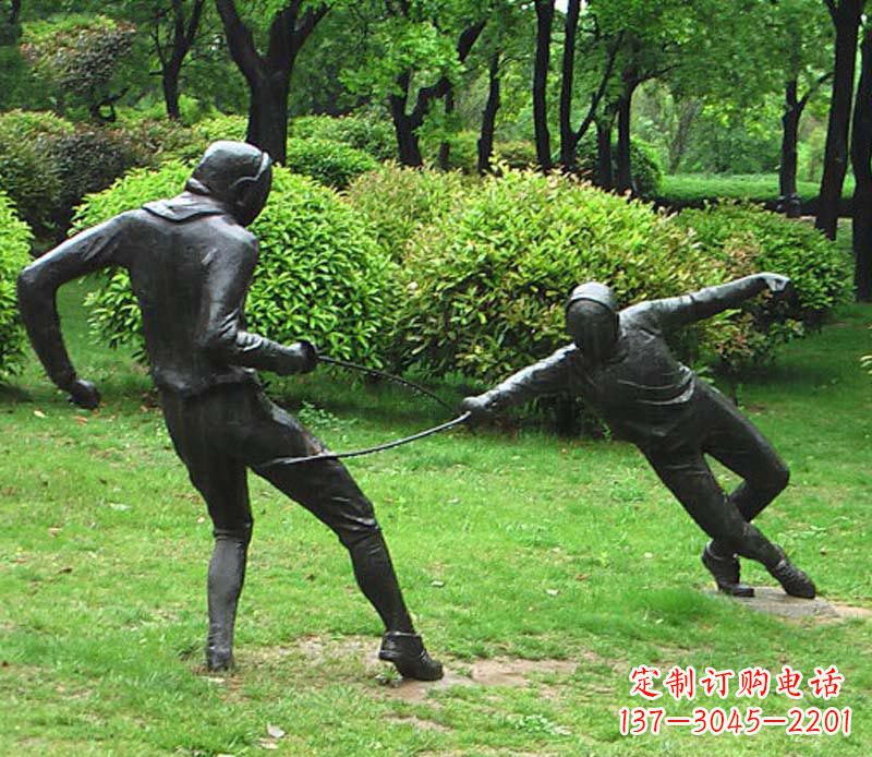信阳铜雕艺术,精美运动员雕塑