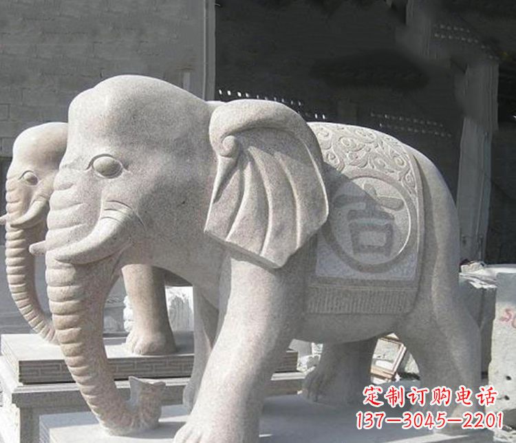 信阳吉祥大理石大象石雕