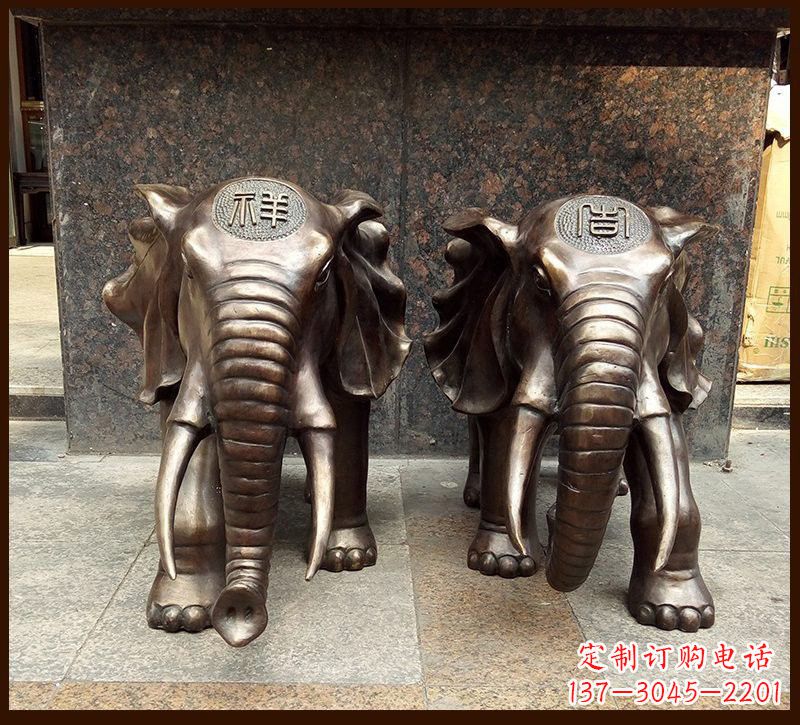 信阳传承文化铸就完美雕塑——吉祥大象铜雕