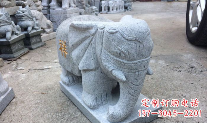 信阳中领雕塑-大象门口石雕