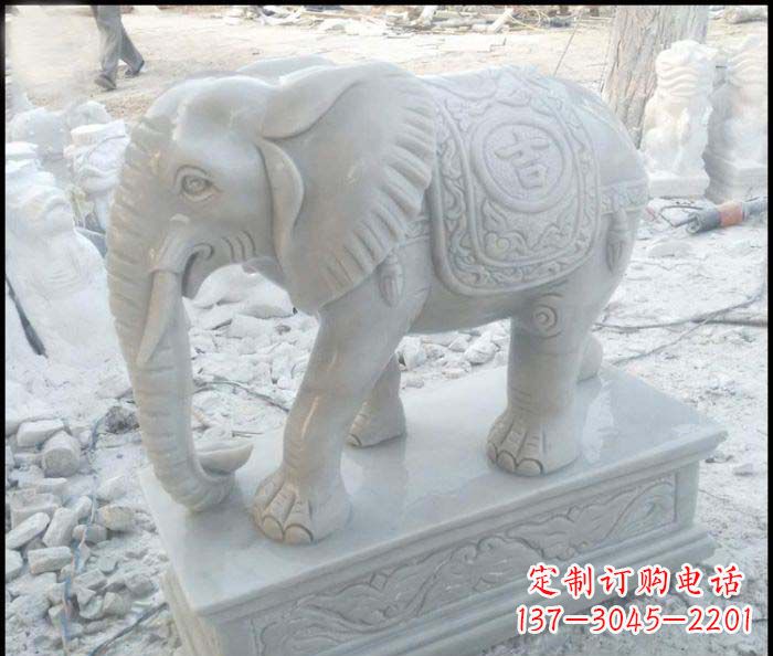 信阳高端大象汉白玉雕塑