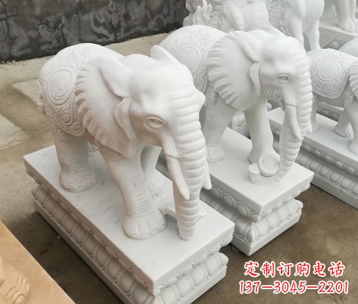 信阳增添吉祥气息的玉质大象雕塑