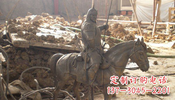 信阳精心打造的古典骑马铜雕
